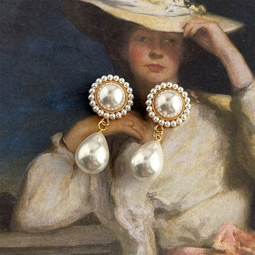 #LUNA-01 Baroque Pearl & Floral Earrings – Vintage French Palace Luxury with a Modern Twist
