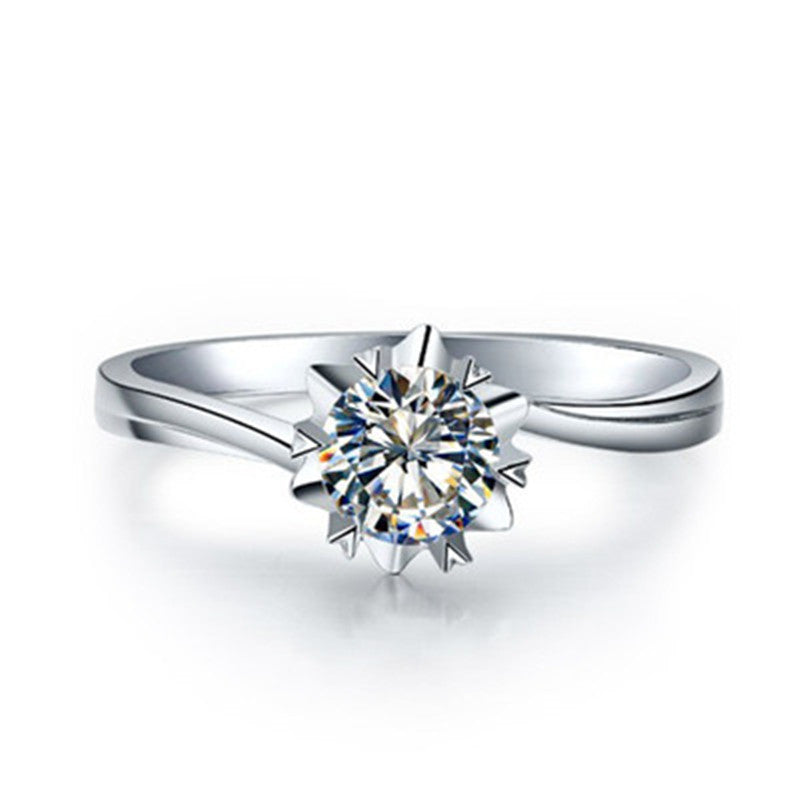 #LUNA-45 1-Carat Zirconia Imitation Moissanite Open-Style Ring: 8 Hearts & 8 Arrows Design - Adjustable, Shining Fashion Accessory for Women